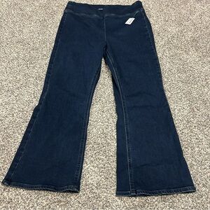 Old Navy Jeans Womens 14 Blue High Rise Weekender Flare Pull On Stretch Denim